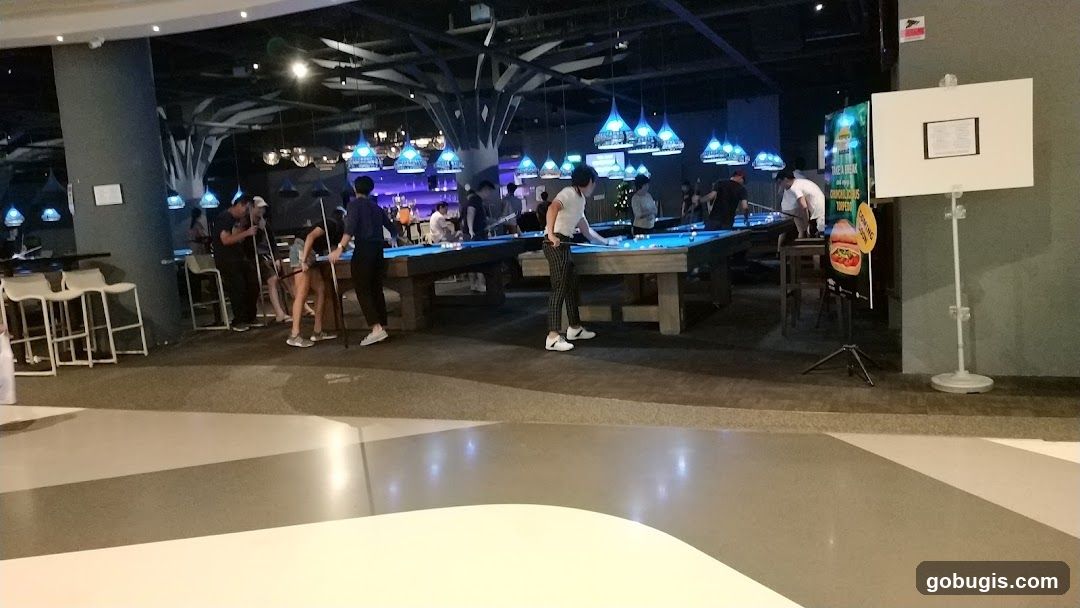 Billiard Hall with Bar Seating