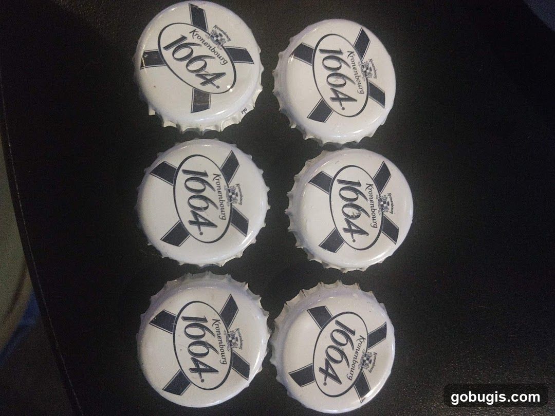 Six Kronenbourg 1664 Bottle Caps