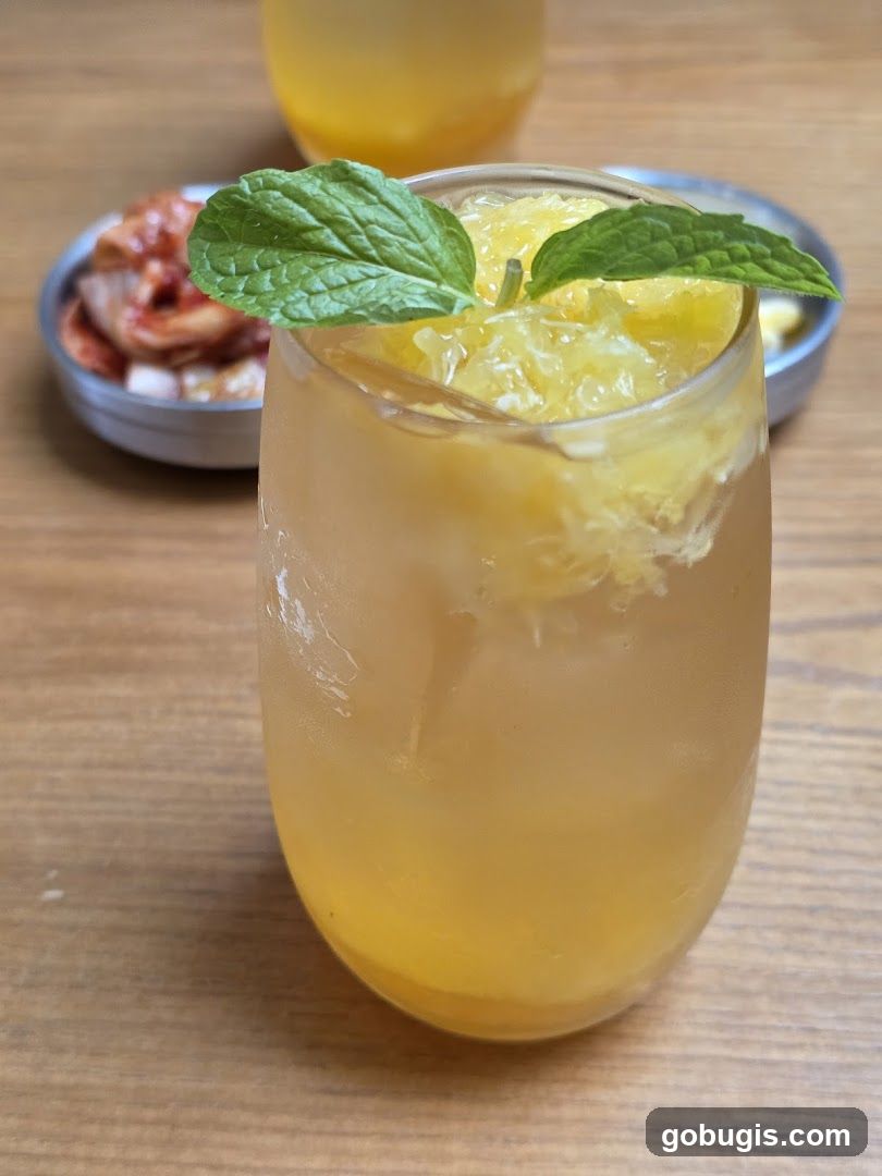 Orange Drink with Mint and Side Dish