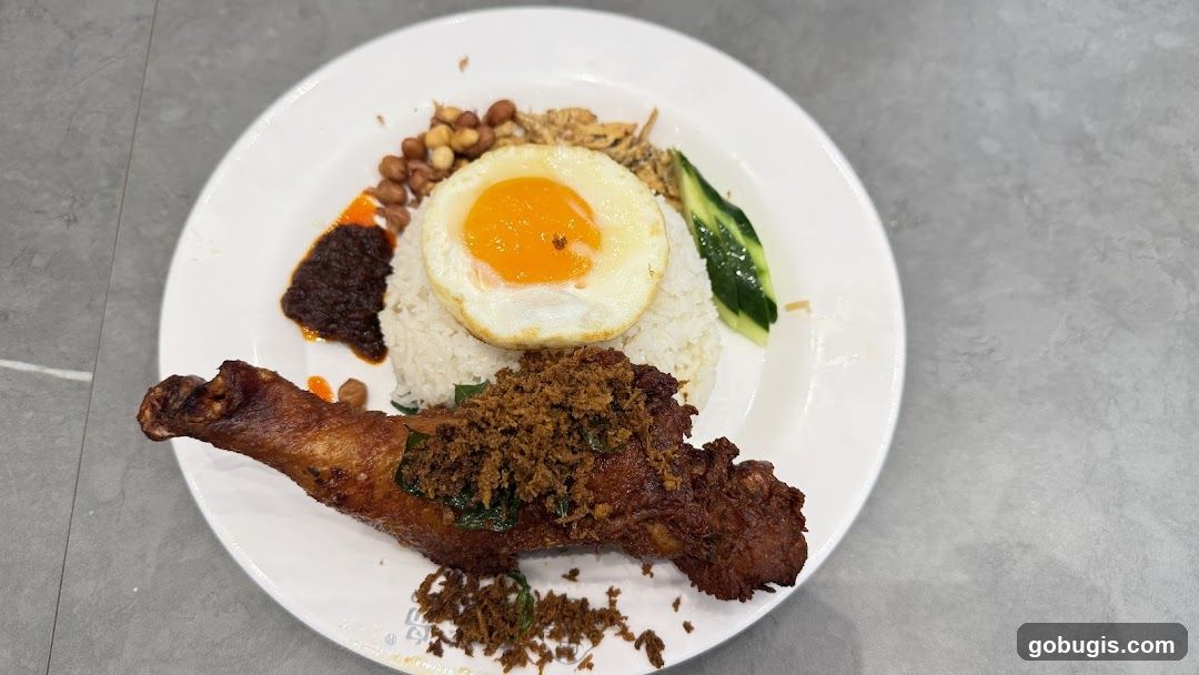Nasi Lemak with Fried Chicken