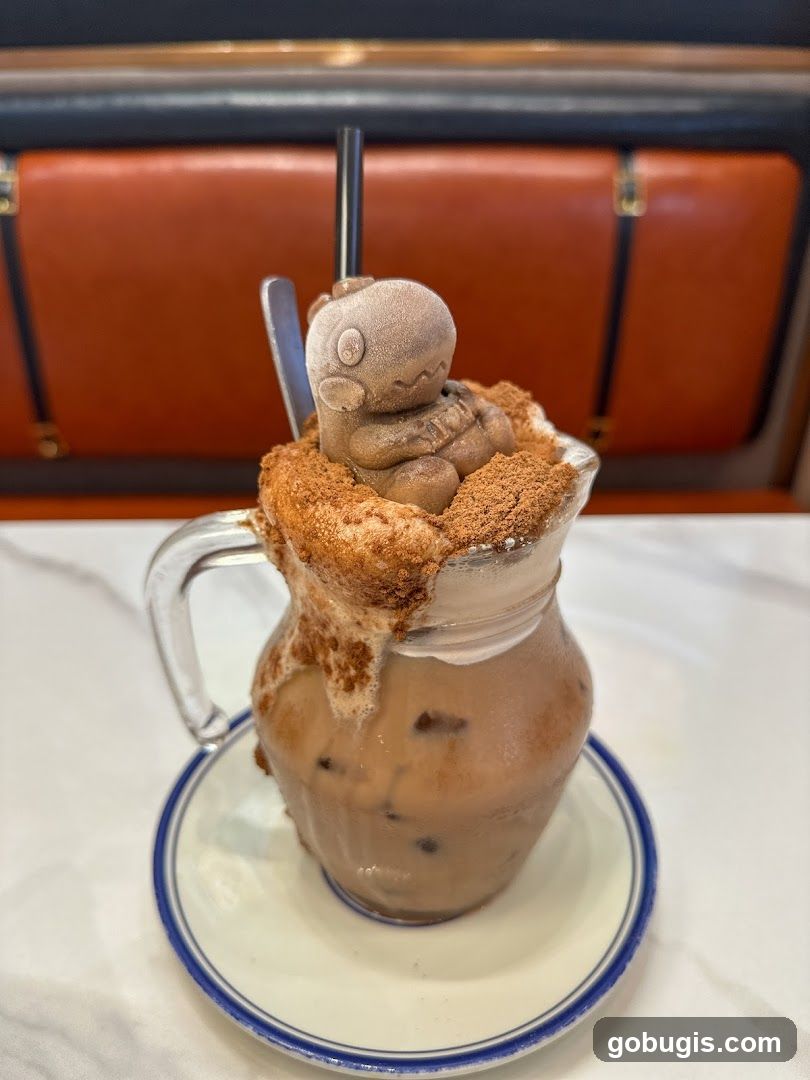 Chocolate Drink with Dinosaur Topping