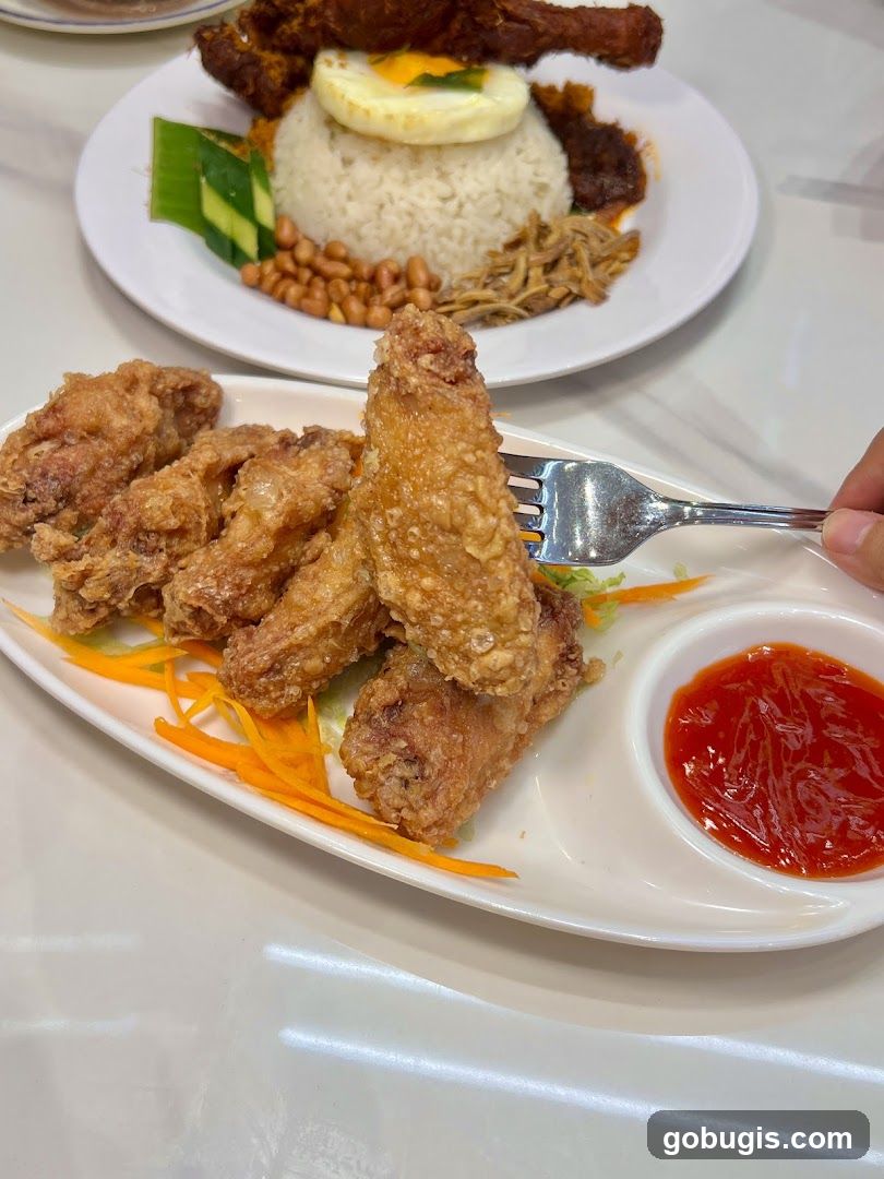 Fried Chicken Wings and Nasi Lemak