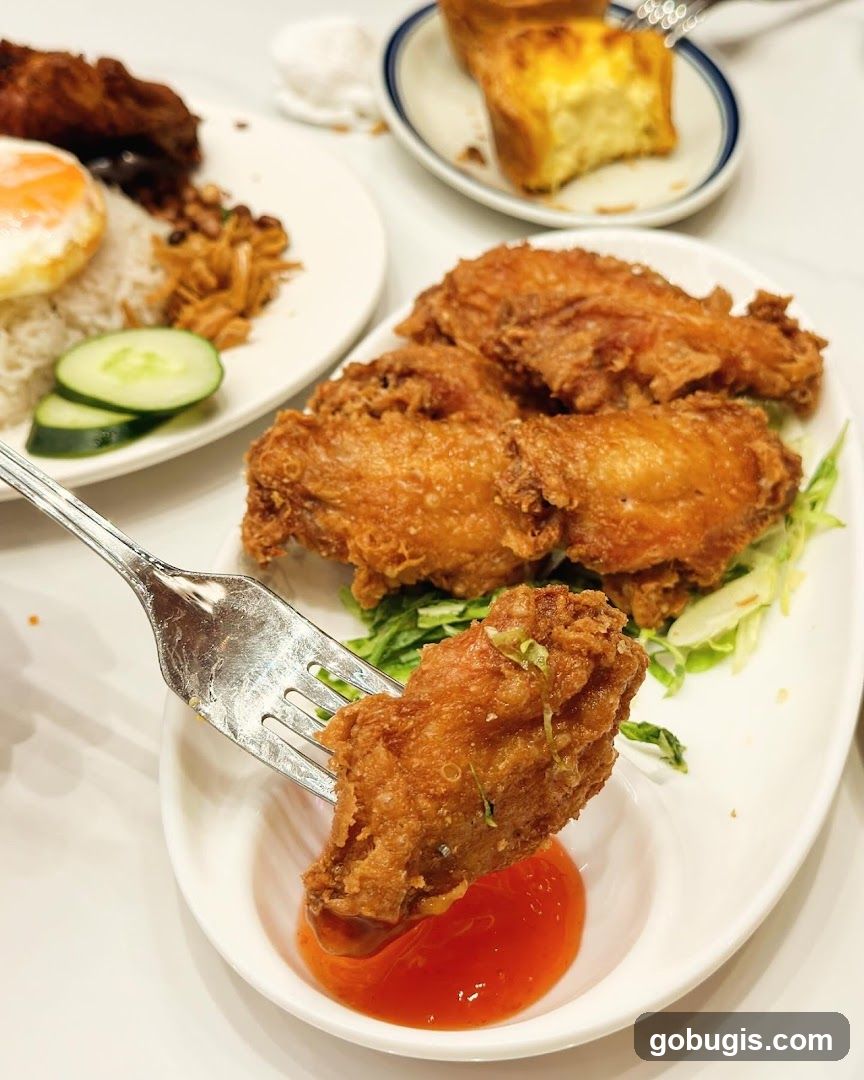 Fried Chicken Wings with Rice and Toast