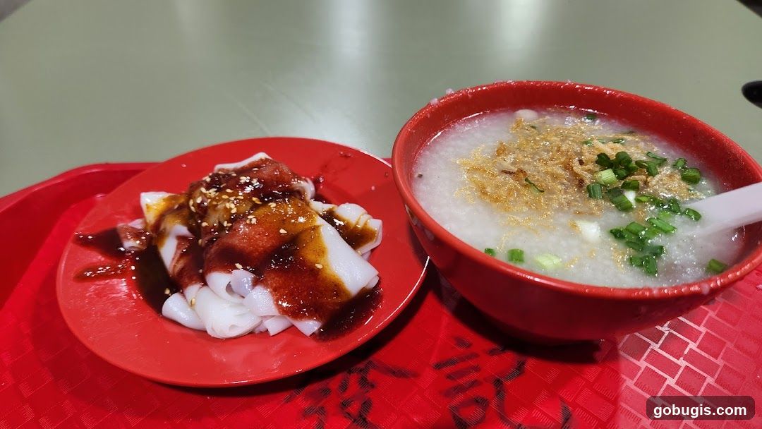 Congee and Chee Cheong Fun