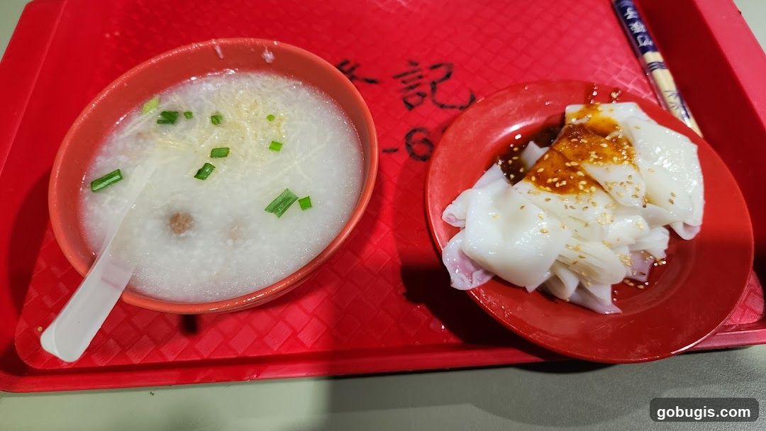 Congee and Rice Noodle Rolls