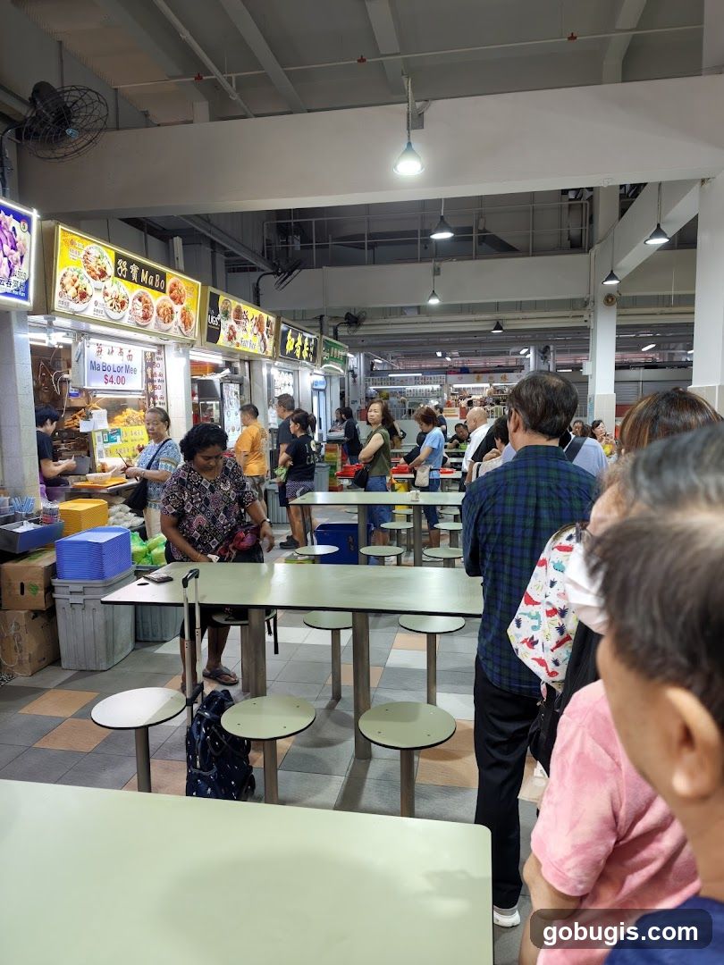 Food court with diners