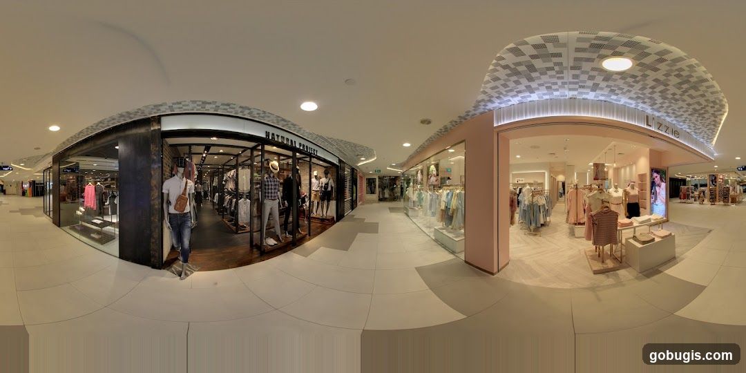 Clothing stores in a mall