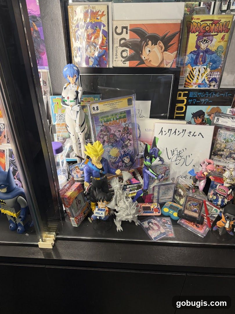Display Case with Anime Figures and Collectibles