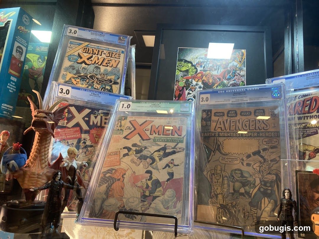 Comic Books and Collectibles Display