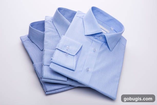 Stack of Blue Dress Shirts