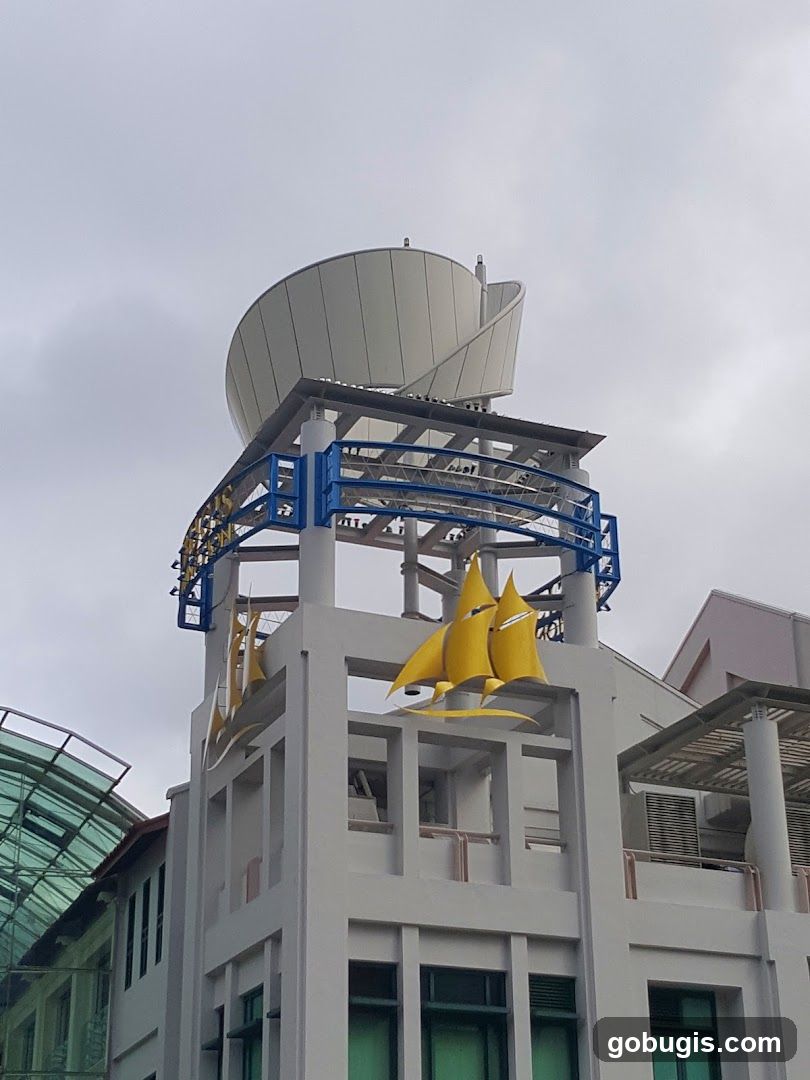 Building with Sailboat Sculpture