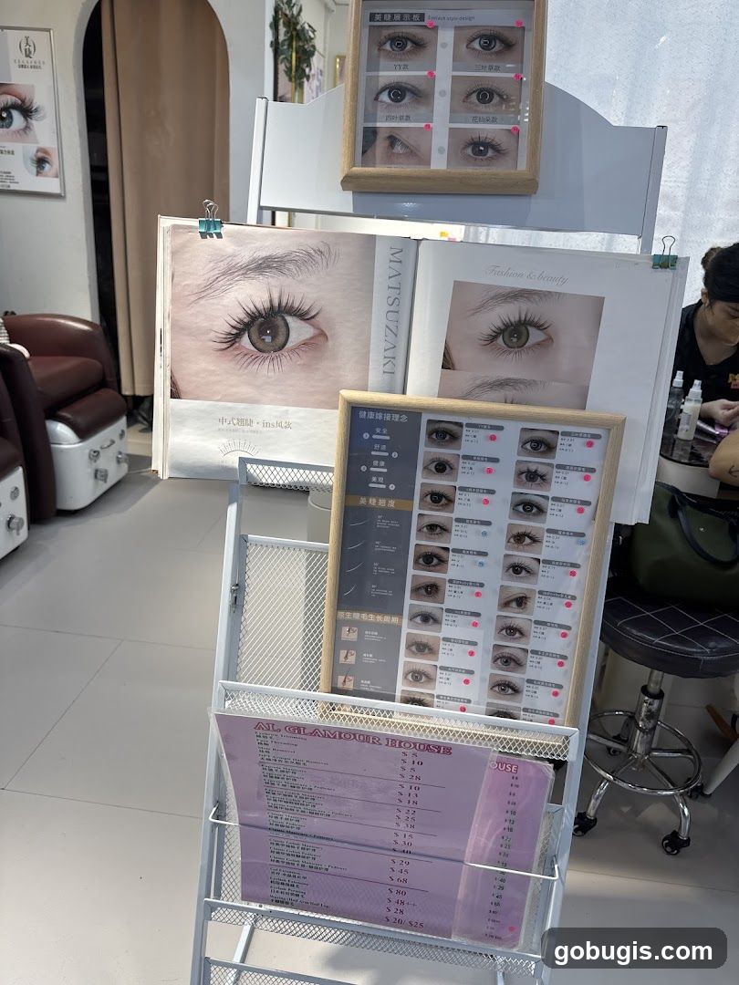 Eyelash Display and Menu