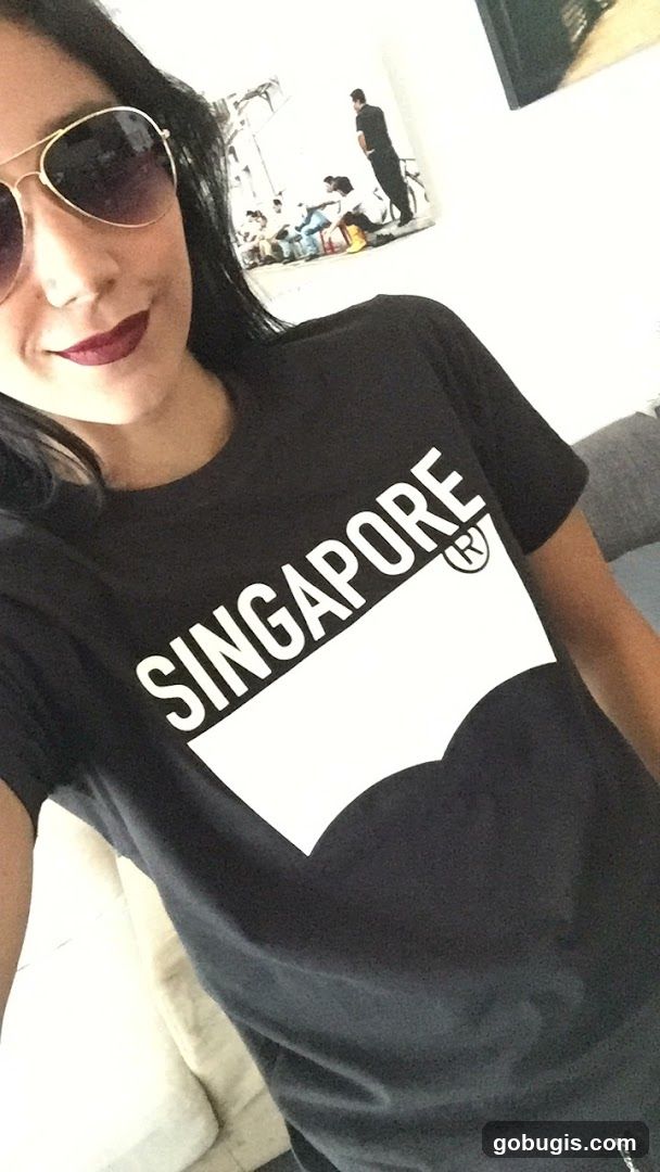 Woman wearing a Singapore t-shirt