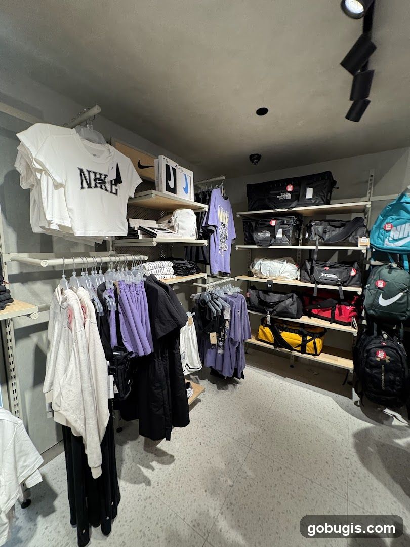 Apparel and Bags Display