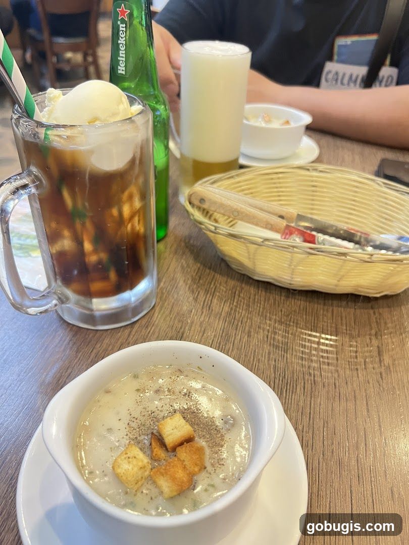 Table with Drinks and Soup