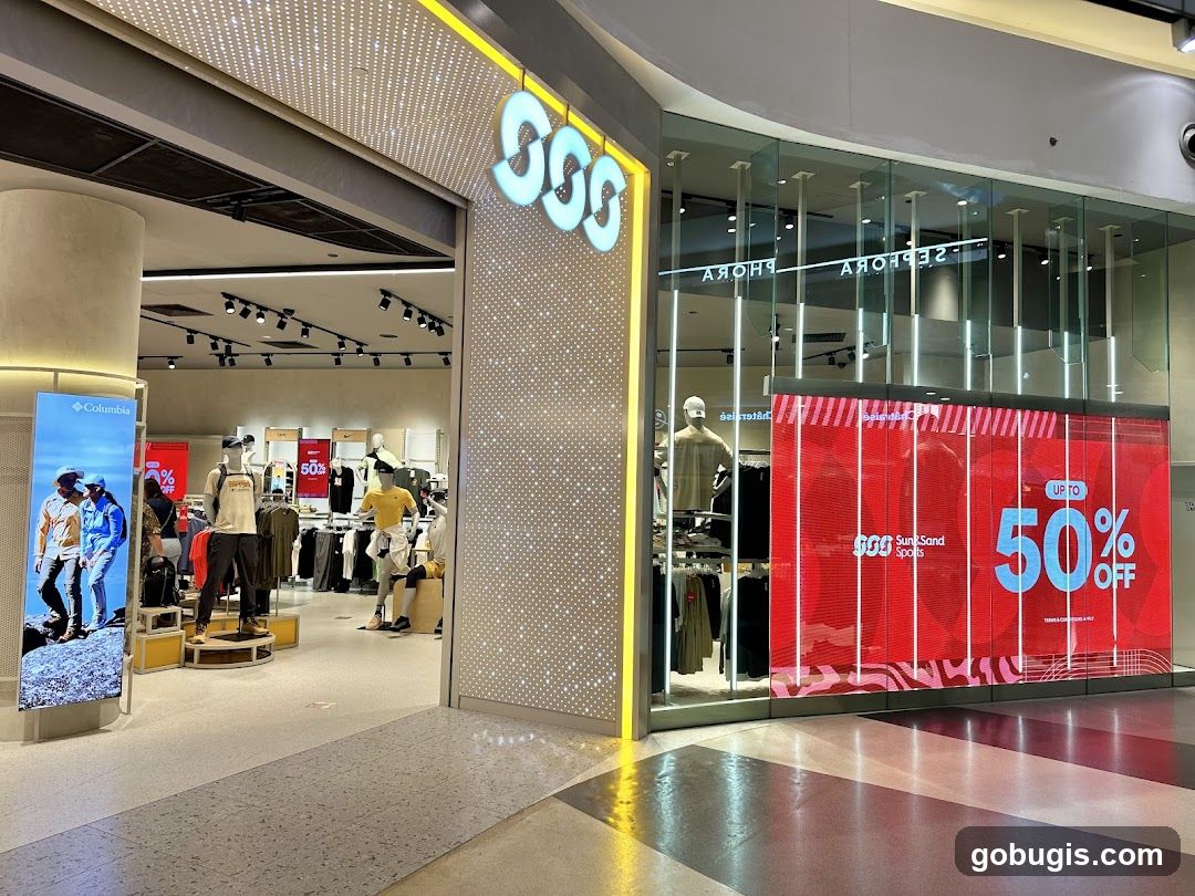 Sports Apparel Storefront with Sale Advertisement