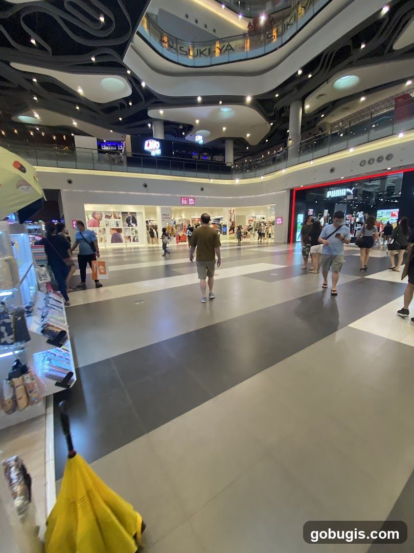 Mall Interior with Shops
