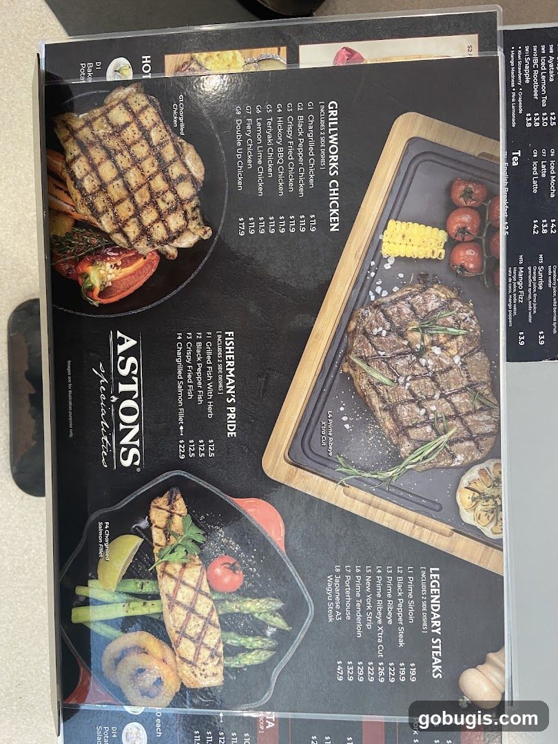 ASTONS Specialities Menu
