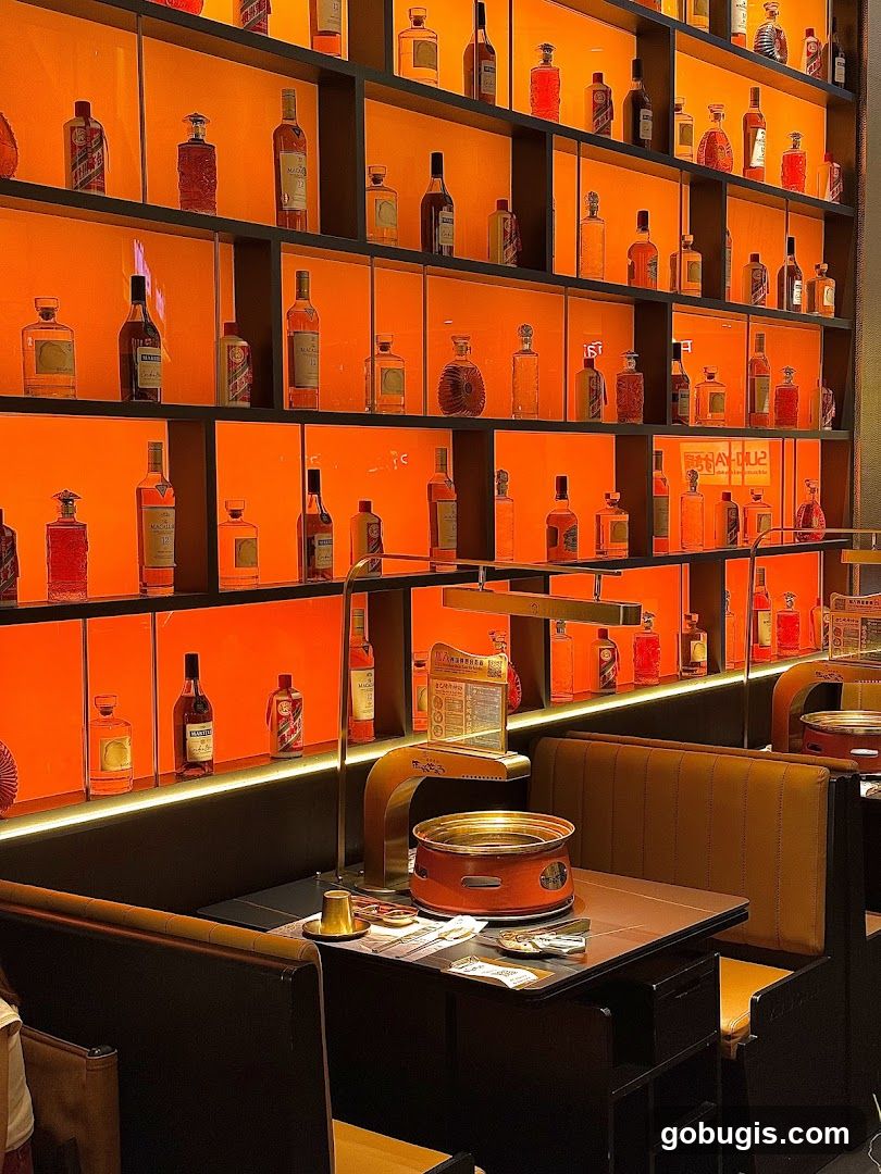 Restaurant Interior with Bottle Display