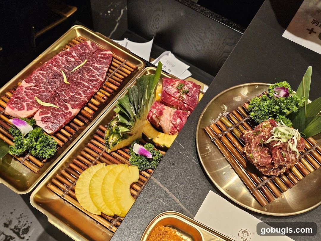 Raw Meat and Pineapple Platter