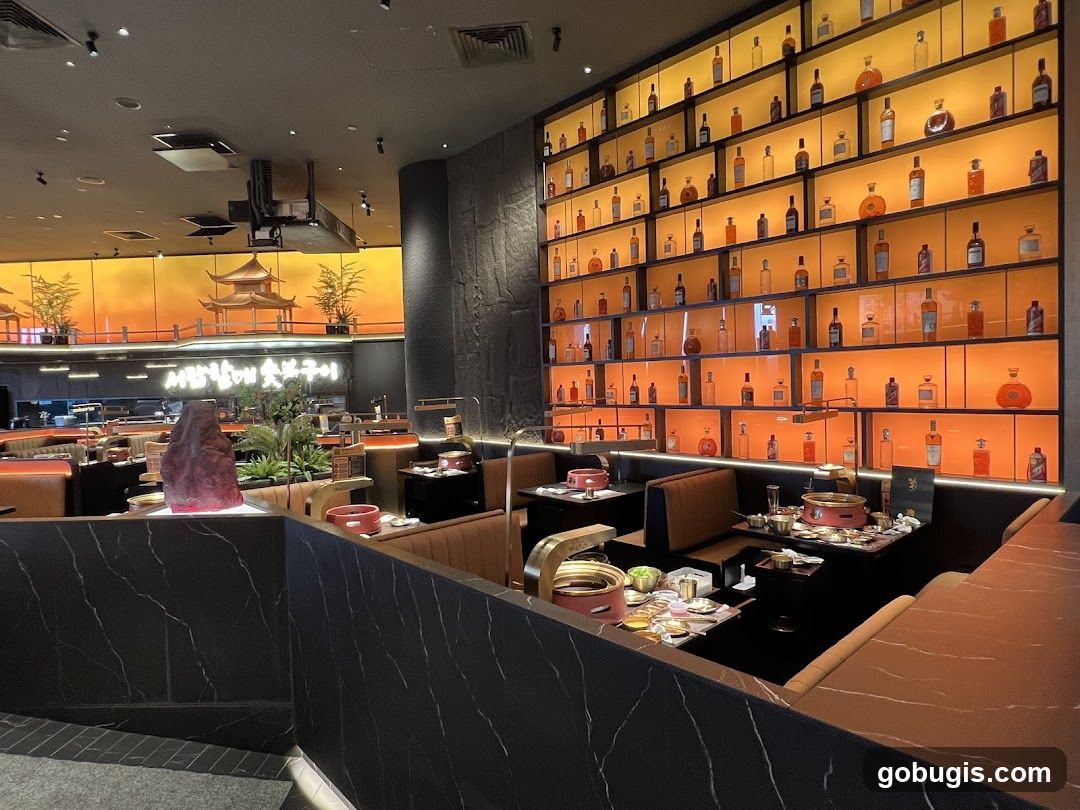 Restaurant Interior with Bottle Display