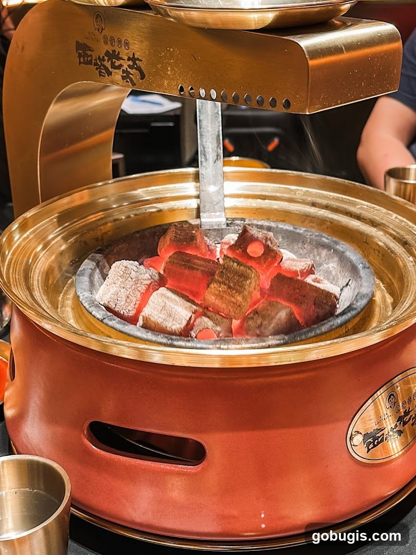 Grill with Hot Coals