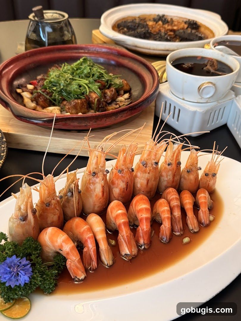 Platter of Prawns and Other Dishes