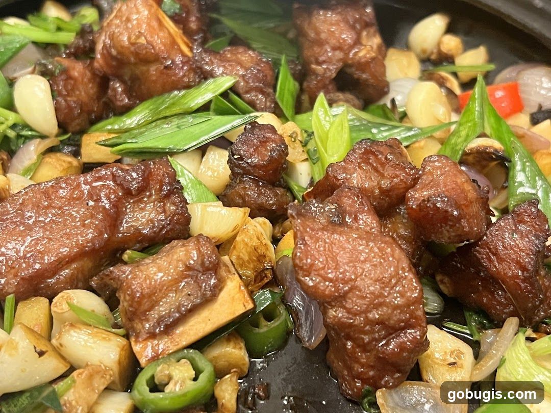Braised Pork Belly with Garlic and Scallions