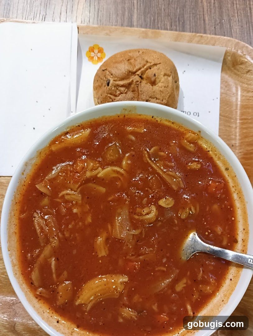 Soup and Bread Roll