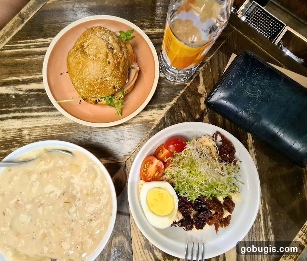 Meal with Sandwich, Soup, and Salad