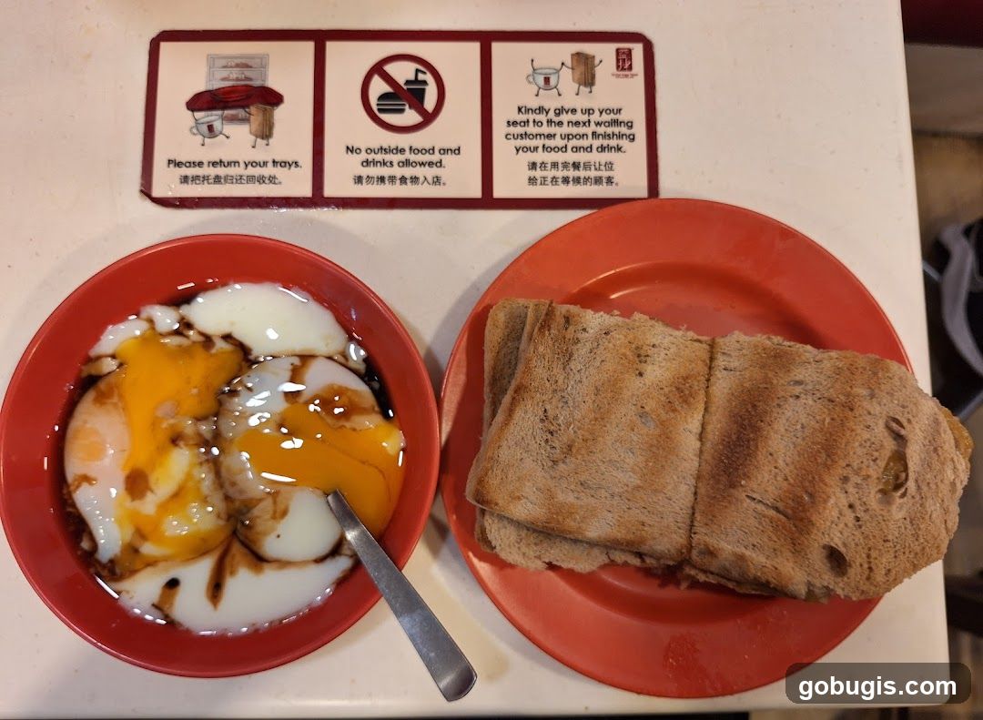 Soft-boiled eggs and toast