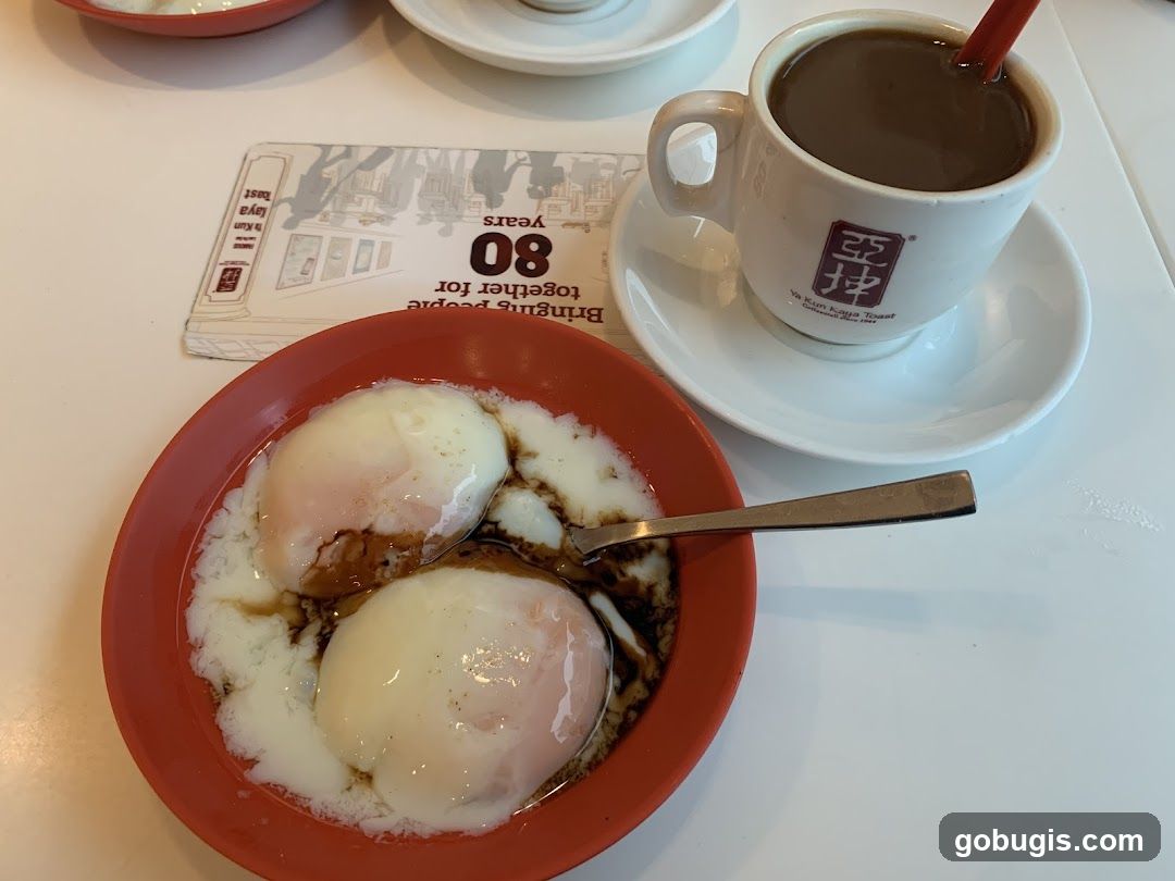 Soft-boiled eggs and coffee