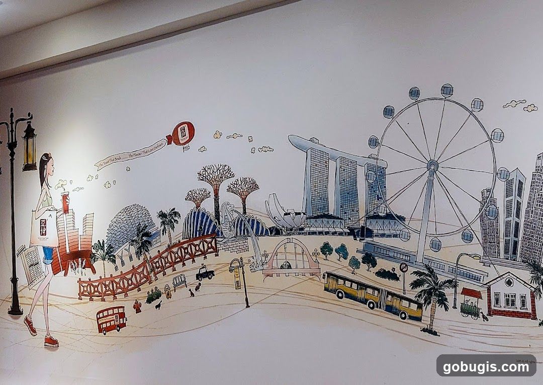 Singapore Skyline Mural