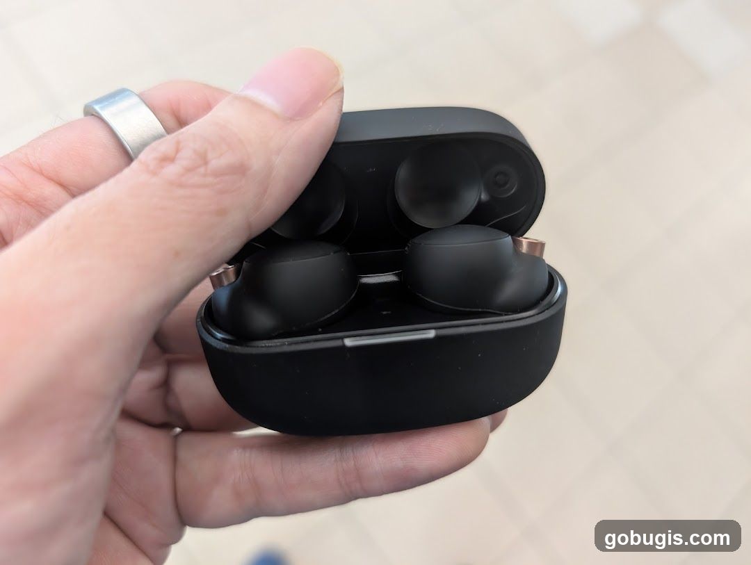 Black Wireless Earbuds in Case