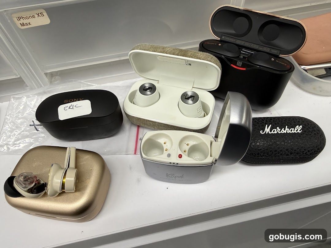 Various Earbuds and Cases