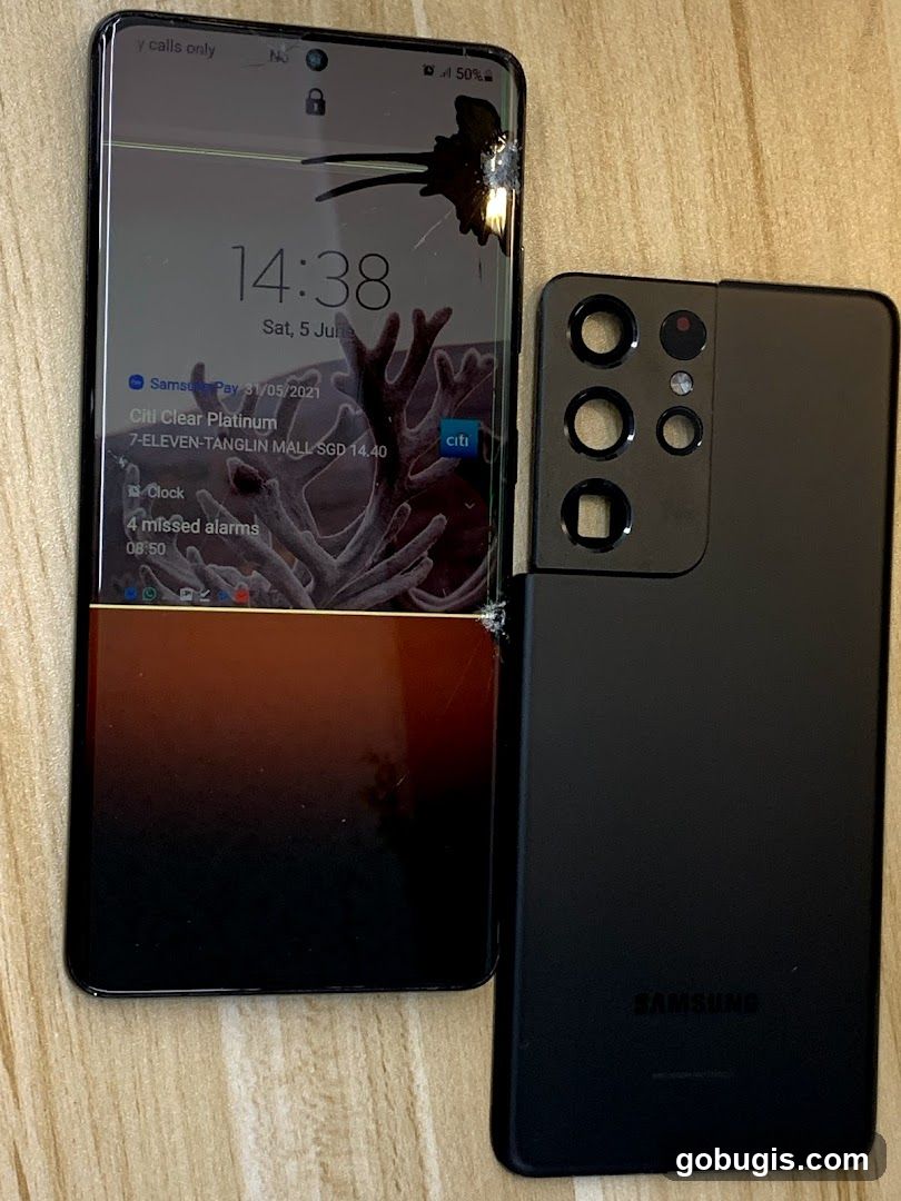 Damaged Samsung Phone