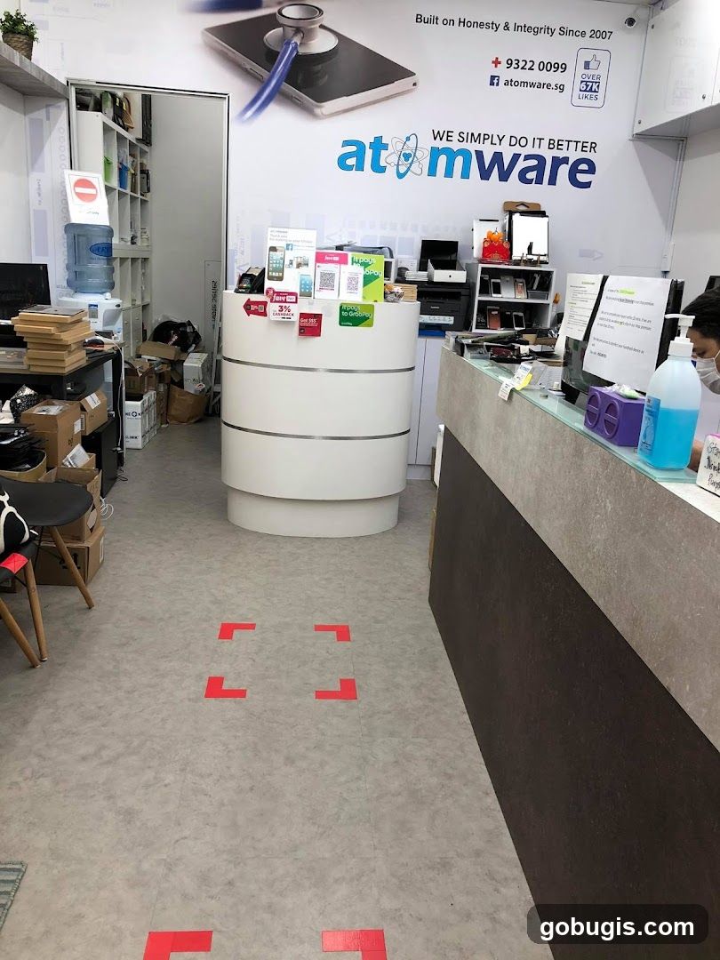 Store Interior with Social Distancing Markers