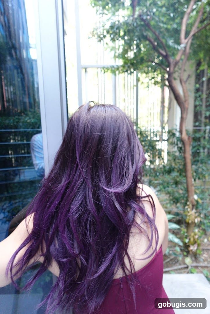 Woman with purple hair