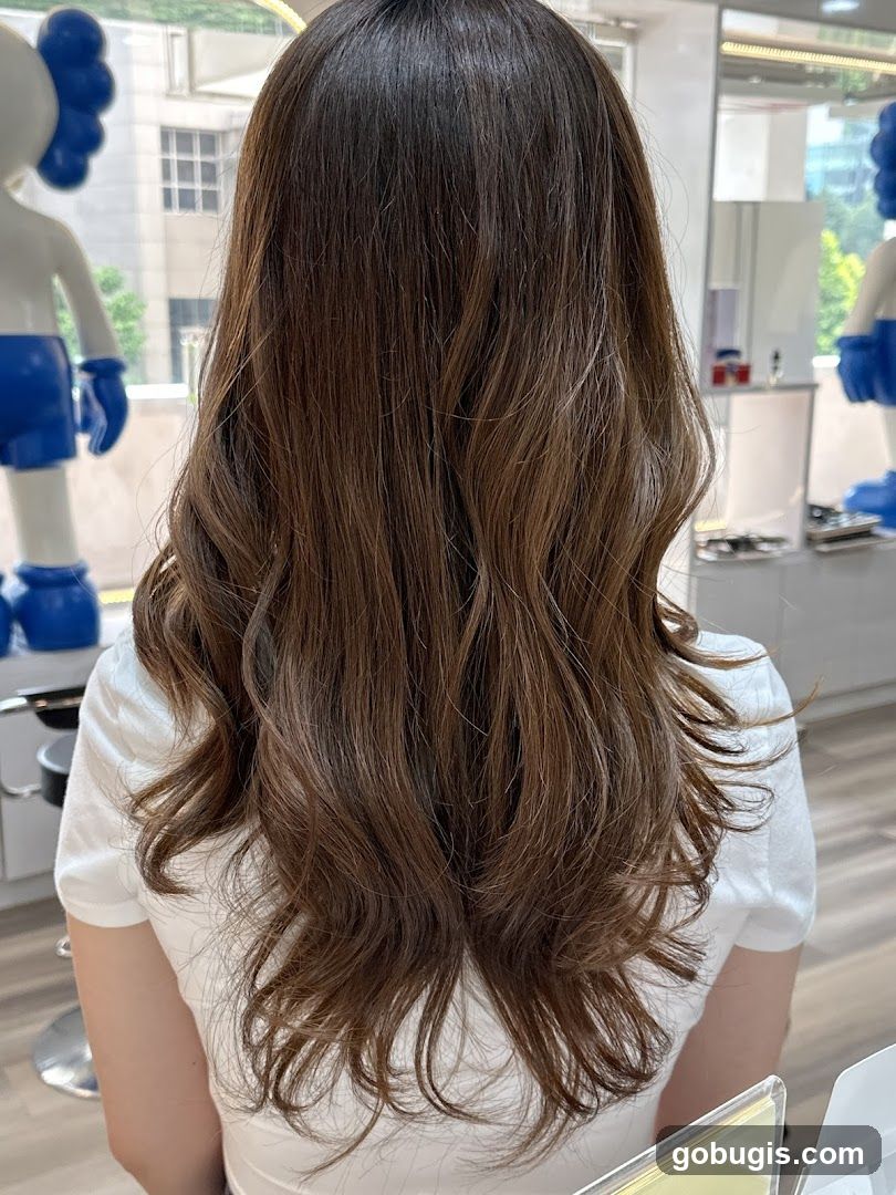 Woman's Brown Wavy Hair