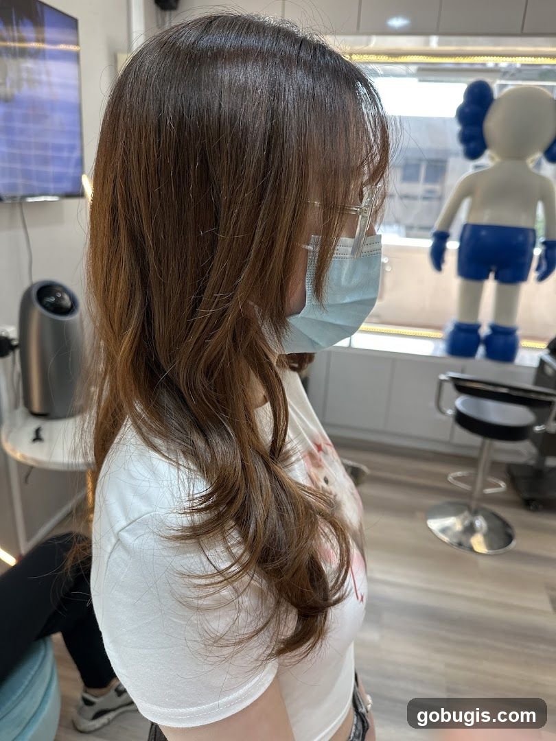 Woman with long brown hair