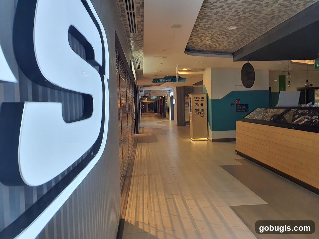Indoor Mall Corridor with Shops