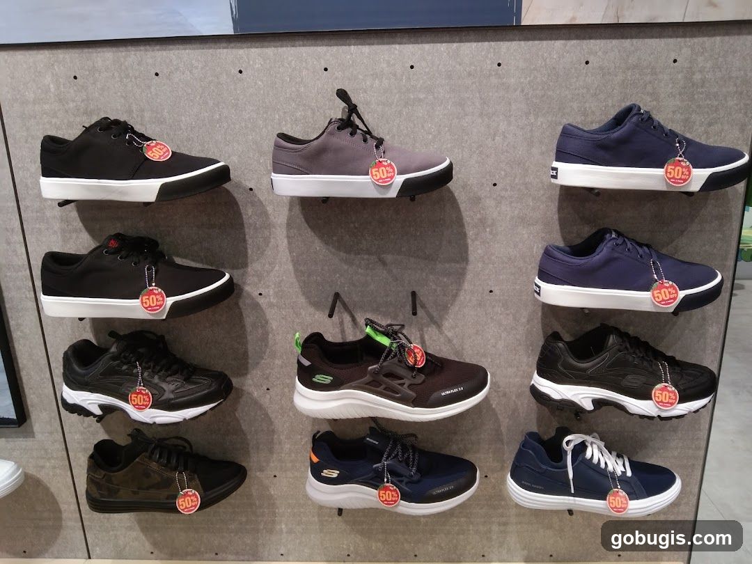 Display of Skechers Shoes