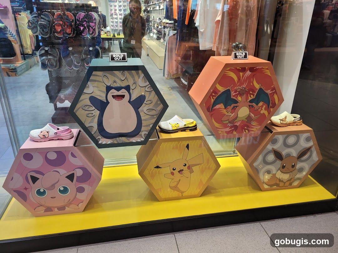 Pokemon themed shoe display