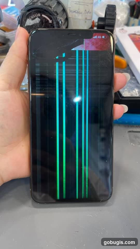 Damaged Smartphone Screen