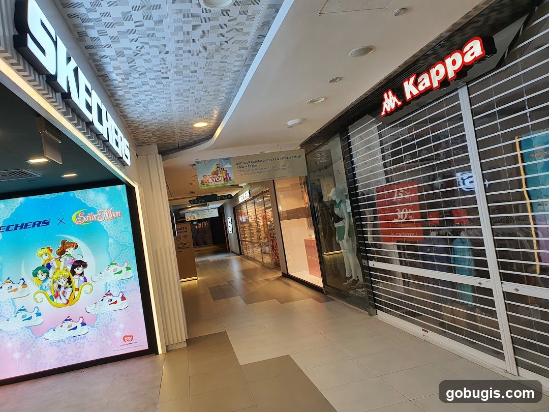 Mall Corridor with Storefronts