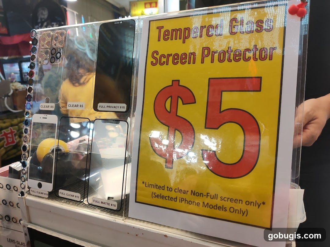 Tempered Glass Screen Protector Display