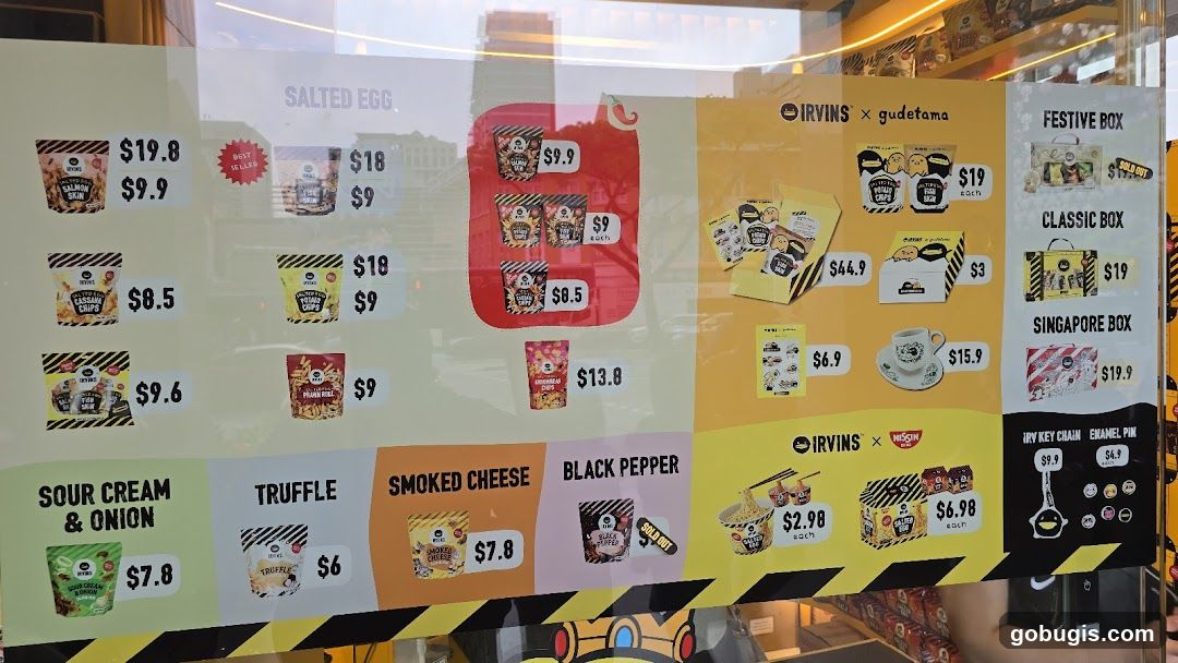 IRVINS Menu