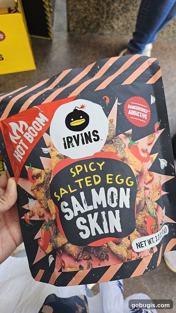 Irvins Spicy Salted Egg Salmon Skin Snack