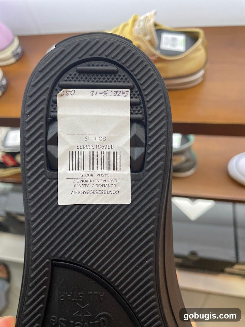 Shoe Sole with Price Tag