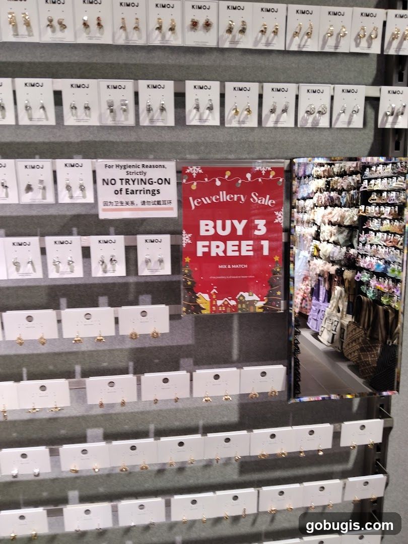 Earrings Display and Sale Sign